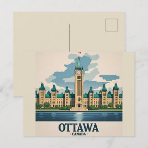 Ottawa Kanada Parlamentsbyggnaden, Stadssiluett Vykort