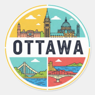 Ottawa Kanada Resa Runt Klistermärke