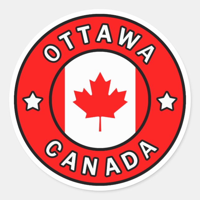Ottawa Kanada Runt Klistermärke (Framsida)