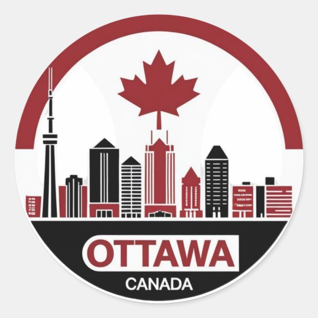 Ottawa Kanada stadsbild Klistermärke (Framsida)