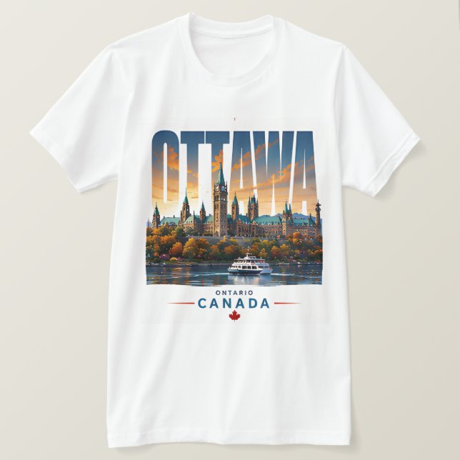 🏛 Ottawa Modern Huvudstadsstil 🏛 T Shirt (Design framsida)