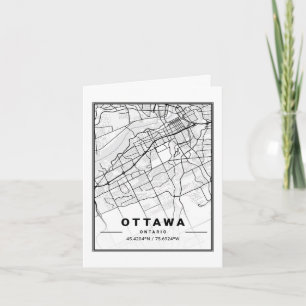 Ottawa Ontario Canada Travel City Karta Card Kort
