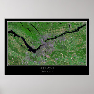 Ottawa Ontario Satellite Poster Karta