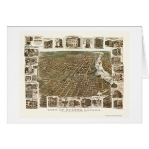 Ottawa PÅ, Kanada panorama- karta - 1895 Hälsningskort