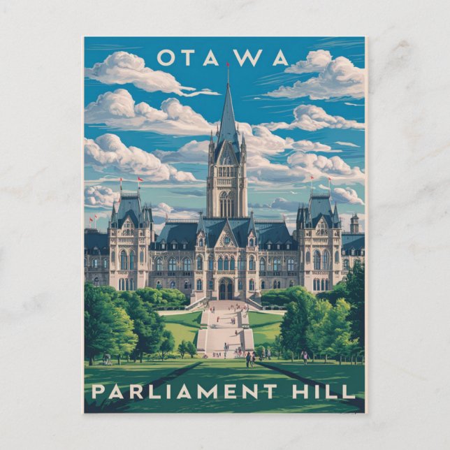 Ottawa parlament backe vykort (Framsida)