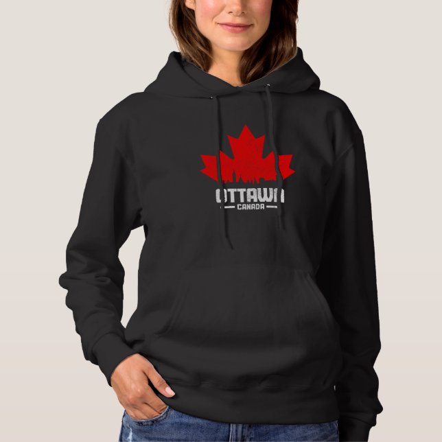 Ottawa Quebec Canada Maple Leaf Canadian Flag Skyl T Shirt (Framsida)