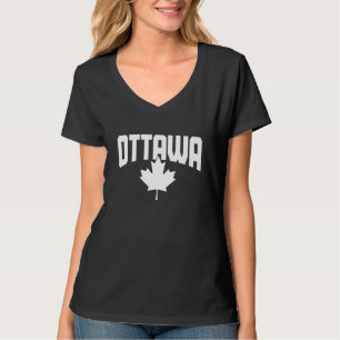 Ottawa Quebec Kanada Lönnlöv Röd Kanadensisk Flagg T Shirt
