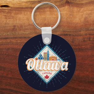 Ottawa Skyline Ontario Retro Canada Vintage Nyckelring