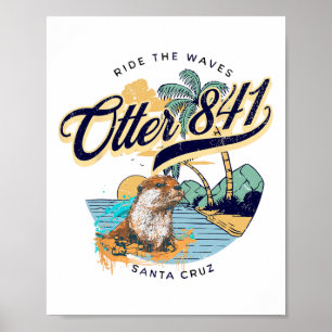 Otter 841 Surfing Otter 841 Kalifornien Surfbräda Poster