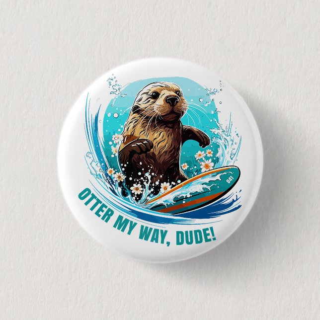 Otter 841 Surfing Otter Knapp (Framsida)