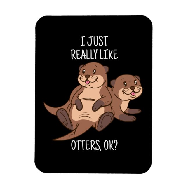 Otter Älskare Women Sea Otter Gift för manar Otter Magnet (Vertikal)