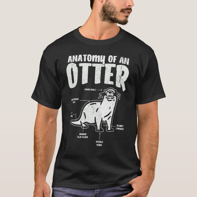 Ötter anatomi i en utandningsluft 3 t shirt (Framsida)