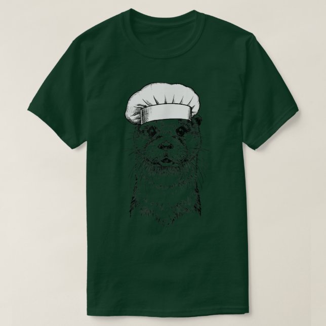 Otter Animal Chef Funny Cooking Cook T Shirt (Design framsida)
