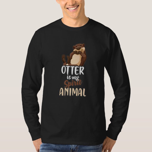 Otter är mitt djur Lutra Mink Animal Humor Premi T Shirt (Framsida)