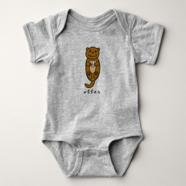 Otter Baby Bodykostym eller One Biet (utan bas) T Shirt (Framsida)