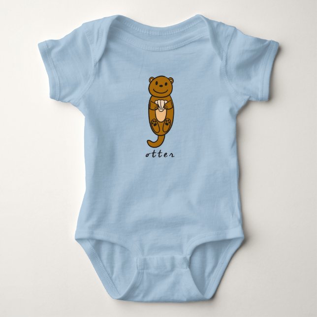 Otter Baby BodySuit eller One-Biet (med bas) T Shirt (Framsida)