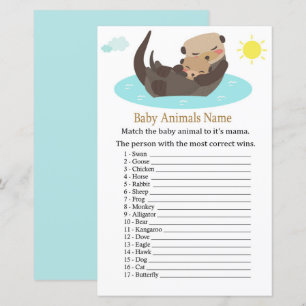 Otter Baby Djur Namn Lek