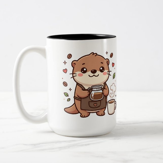 Otter Barista Tvåtons Kaffemugg (Vänster)