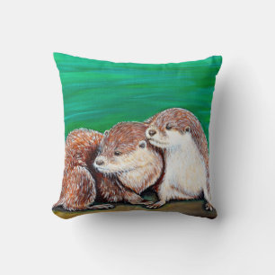 Otter Best Friends-målning Kudde