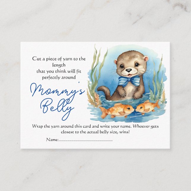 Otter Boy Baby Bump Game gissar Mamma Belly Storle Tilläggskort (Framsida)