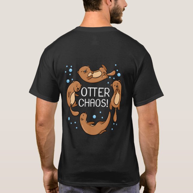 Otter Chaos Gift För barn Cute Sleeping Pajama Nov T Shirt (Baksida)