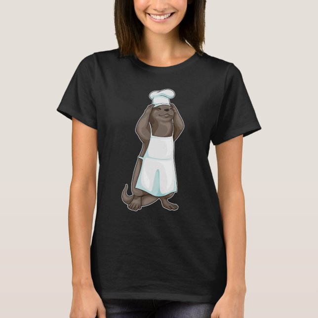 Otter Chef Cooking apron T Shirt (Framsida)