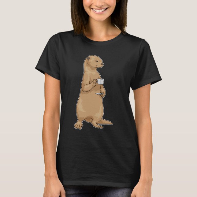 Otter Coffee Kopp T Shirt (Framsida)