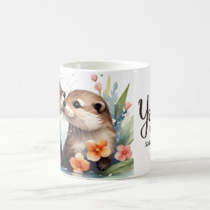 Otter Couple Kissing Toine Kaffemugg