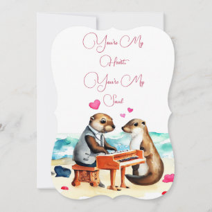 Otter Coute Kärlek-hälsningskort