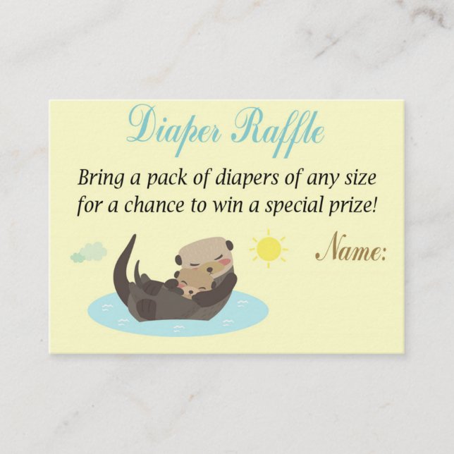 Otter Diaper Raffle Biljett (Framsida)