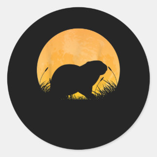 Otter Easy Halloween Outfit Weasel Animal Måne Runt Klistermärke