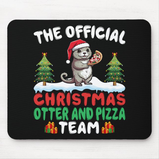 Otter Eating Zza Santa Hat Xmas Light Christmas  Musmatta (Framsidan)