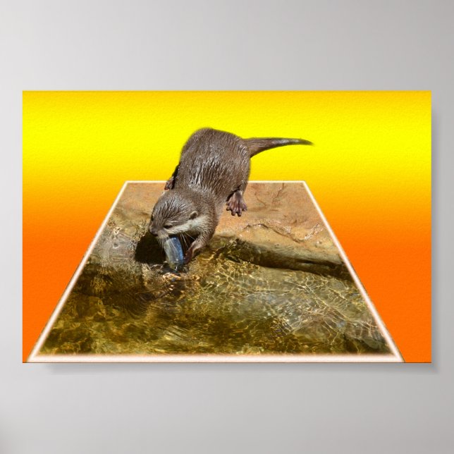 Otter Etter Tasty Fish Popout Art, Poster (Framsidan)