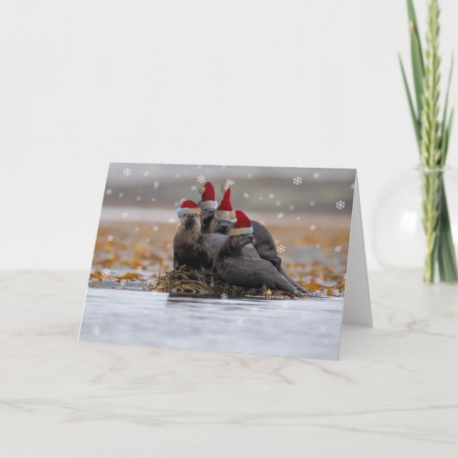 Otter Family-jul Kort (Framsida)