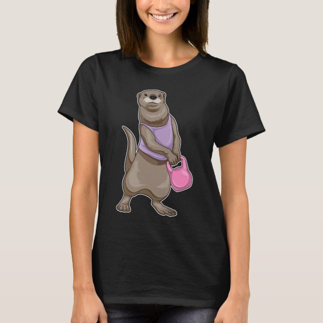 Otter Fitness Dumbbell T Shirt (Framsida)