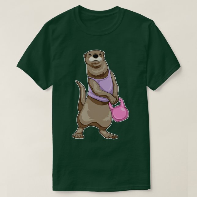 Otter Fitness Dumbbell T Shirt (Design framsida)