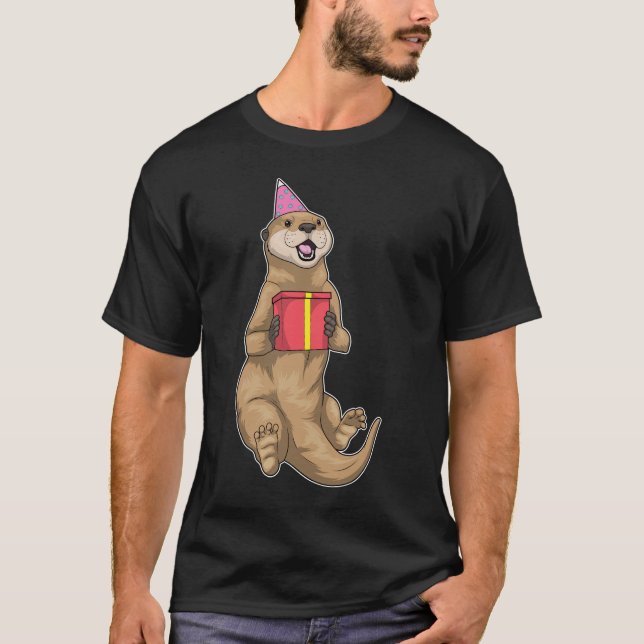 Otter Födelsedagsfest T Shirt (Framsida)
