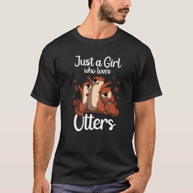 Otter For Girls Women Sea Otter Animal T Shirt (Framsida)