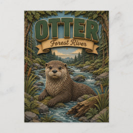 Otter Forest River POPCUT Vykort