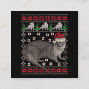 Otter ful christmas sweat animal helgdag julafton fyrkantigt visitkort
