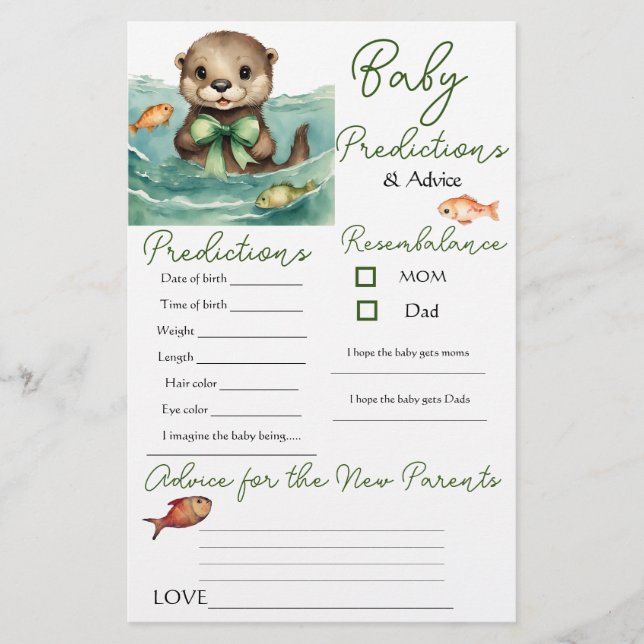 Otter Gender Neutral Baby Predictions Adapter (Framsida)