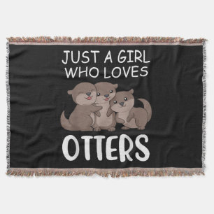 Otter Gift Bara en flicka som Kärlek osmaner Filt