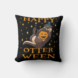 Otter Gift Lycklig Otter Cute Sea Otter Halloween Kudde
