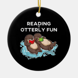 Otter Gift Sjögräsmattor från Otter Bok Julgransprydnad Keramik
