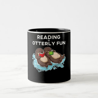 Otter Gift | Sjögräsmattor från Otter Bok Reading  Två-Tonad Mugg