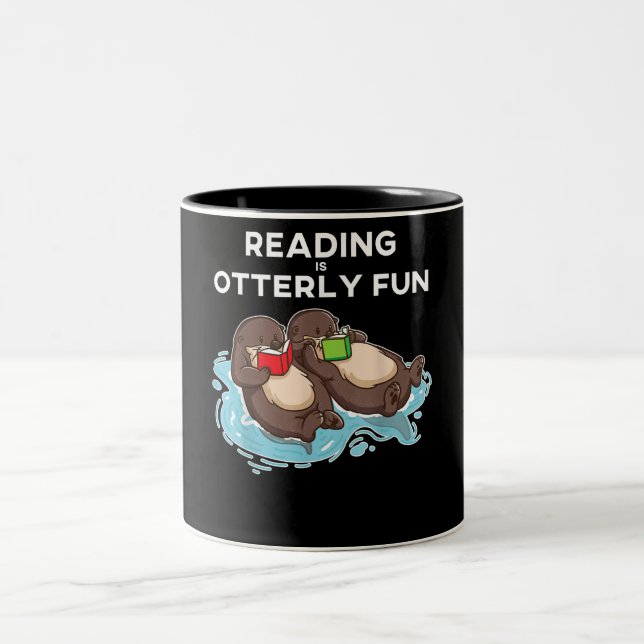Otter Gift | Sjögräsmattor från Otter Bok Reading  Två-Tonad Mugg (Center)