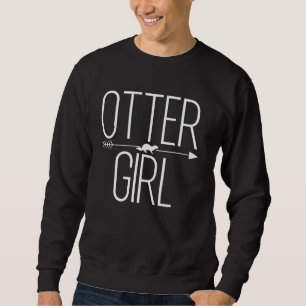 Otter Girl for Women Weasel Animal Aquatic Lång Ärmad Tröja
