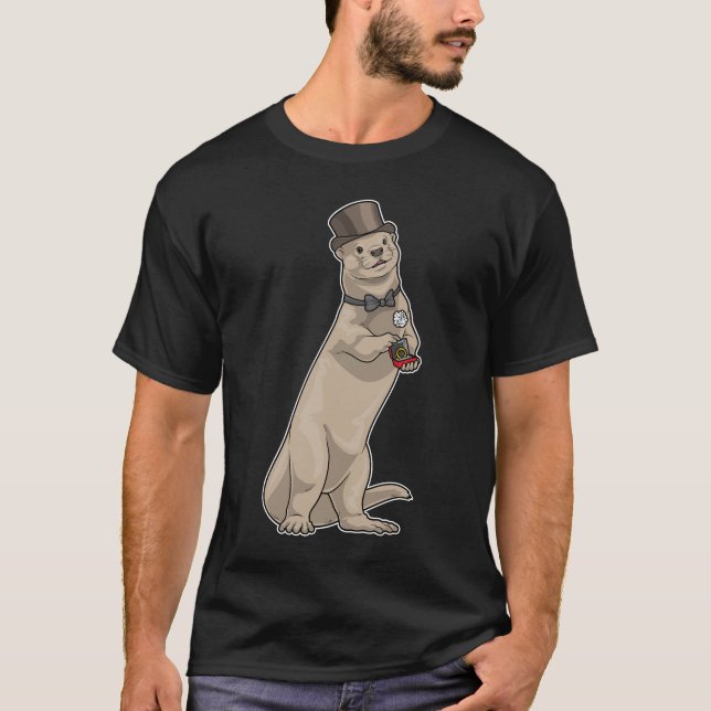 Otter Groom Bröllopsring Bröllop T Shirt (Framsida)
