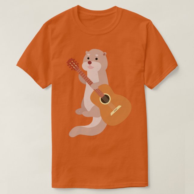 Otter Guitarist Gift Animal Guitar Music Otter T Shirt (Design framsida)