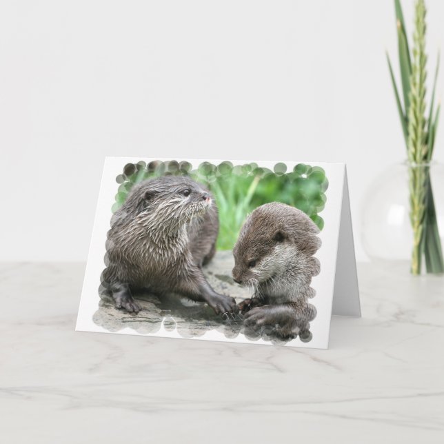 Otter Habitat Greeting Cards Kort (Framsida)